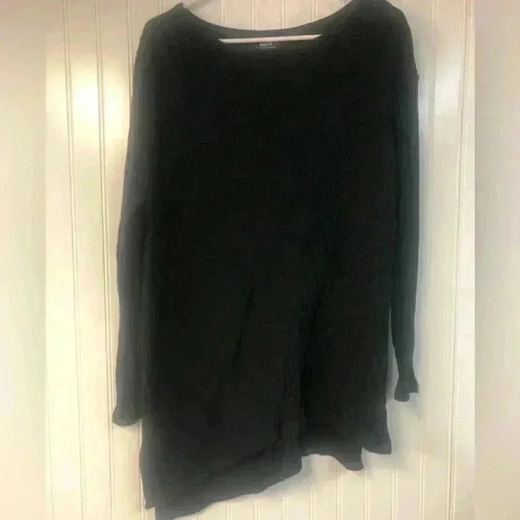 Anthropologie Maeve Asymmetrical Long Black Sweater Size Medium Thick Knit - Picture 2 of 8